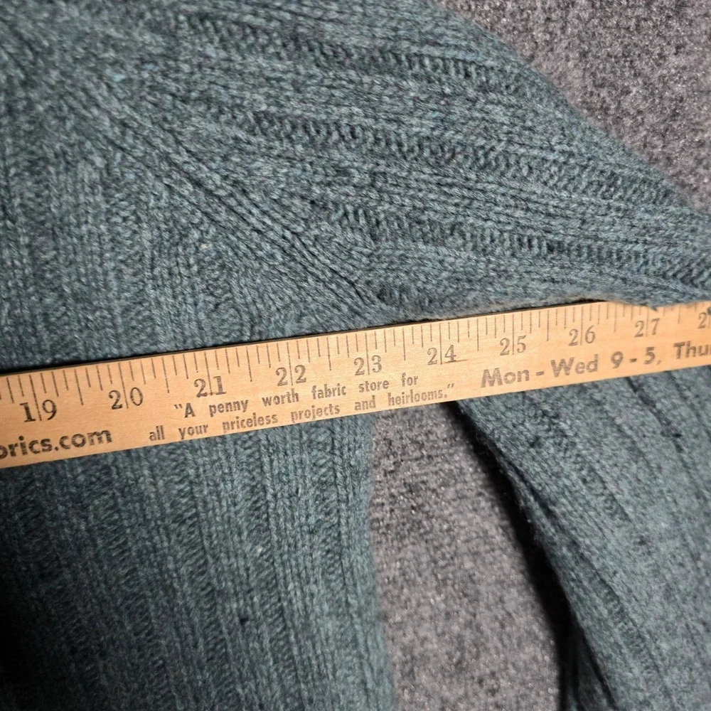 VTG 90s J.Crew Sweater Mens Large Ribbed Knit Fisherman Mock‎ Neck Raglan Green